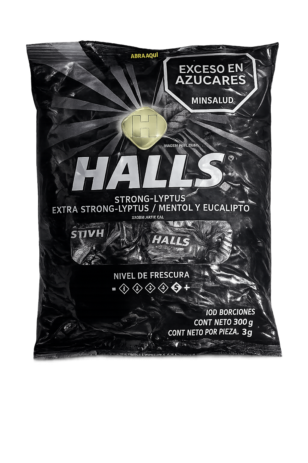 HALLS NEGRO BOLSA X 100 UND